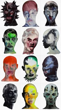 an image of multiple faces with different colors