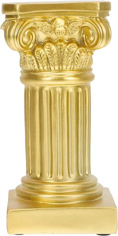 a gold pedestal with an ornate design on it