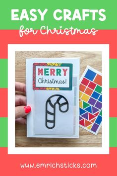 christmas cards with the words easy crafts for christmas written in black on them and an image of