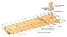 the diagram shows how to make a wooden bench