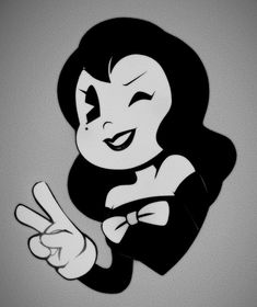 an image of a cartoon character pointing to the side with one hand and two fingers up