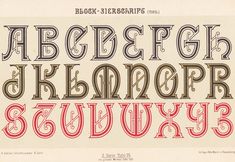 an old fashioned type of alphabet with different letters and numbers on it's sides