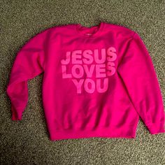 Jesus Loves You Sweatshirt Size Lg New Never Worn Bracelets Patterns, Diy Bracelets Patterns, Jesus Loves You, Christmas Wishlist, Jesus Loves, School Outfits, Diy Bracelets, Silhouette Cameo, Pink Ladies