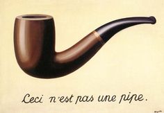 a painting of a pipe with words written in french on the bottom and below it