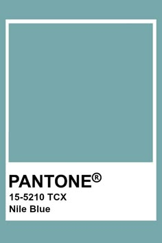 the pantone color is blue and has a white square on it, in front of a