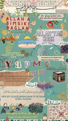 an illustrated poster with many different types of lettering and pictures on the bottom half of it