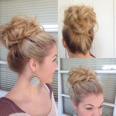 Big Bun tutorial - a messy version of the sock bun. Bouffant Hair, Big Bun, Hair Bun, Makati, Cabaret