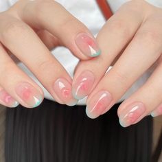 Korean Blush Nail cosa sono, tutorial, galleria immagini Nuvole di Bellezza Nails Korean, Pale Pink Nails, Cute Nail Polish, Chic Nail Art, Chrome Nail Art, Korean Nail Art, Elegant Nail, Elegant Nail Art, Asian Nails