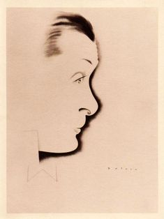 a drawing of a woman's profile in black and white