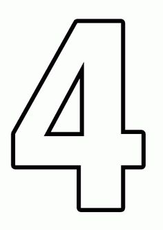 the number four is shown in black and white