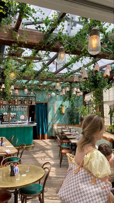 Plant Bakery Aesthetic, Dreamy Restaurant Aesthetic, Restaurant Interior Design Aesthetic, Cafe In Paris Interior, Paris Cafe Aesthetic Interior, Aesthetic Cafe Design Interior, Plant Cafe Design, Bakery With Plants, Outdoor Restaurant Aesthetic