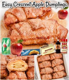 an image of dessert apple dumplings collage