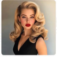 20s Hairstyles Medium Length, 1940 Wedding Hairstyles, 1940s Hollywood Hair, Long 1940s Hairstyles, Roller Hair Aesthetic, 19402 Hairstyles, 50s Wedding Hairstyles, Half Up Half Down Retro Hair, Big Curl Hairstyles Wedding