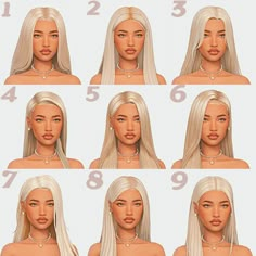 the different types of blonde hair are shown in this screenshote image, and there is