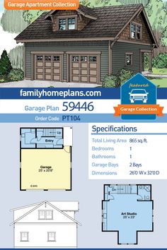 the garage plan for this home is available in two sizes and includes an open floor plan with