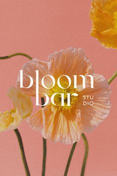 three flowers with the words bloom bar on them