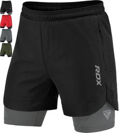 men's running shorts with pockets and zippers on the side, all in different colors