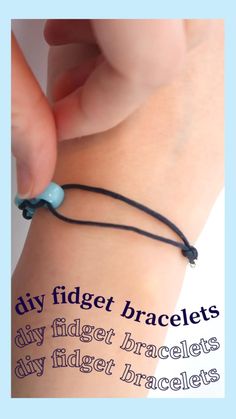 a bracelet with two beads on it and the words diy fidget bracelets