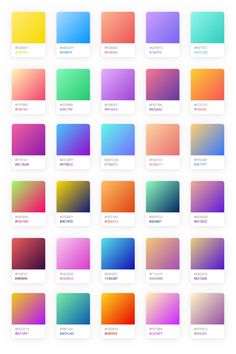 the color palettes are all different colors