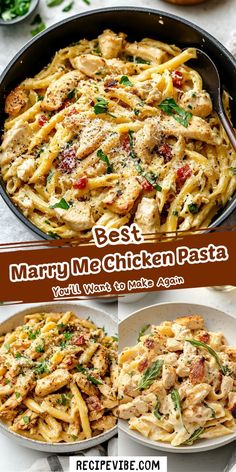 Looking for a delicious Marry Me Chicken Pasta Recipe? This creamy chicken and pasta dish is perfect for dinner. Whip it up in no time and make your meal unforgettable! Marry Me Chicken Penne Pasta, Marry Me Chicken Pasta Soup, Pasta Dishes In Crockpot, Marry Me Chicken Pasta Healthy, One Pan Marry Me Chicken Pasta, One Pan Chicken And Pasta, Pasta With Shredded Chicken, Merry Me Chicken Pasta Recipe, Mary Me Chicken And Pasta