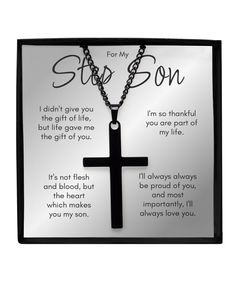 a black cross with the words for my son on it