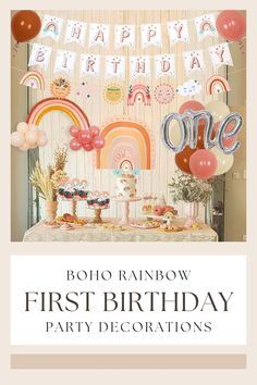 a birthday party with balloons and decorations