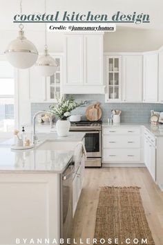 If you’re looking for the best coastal kitchen design inspirations, then you’ve come to the right place. This post is all about beautiful kitchen designs that you must see! Model Dapur, Cheap Wall Decor, Cottage Kitchens, 아파트 인테리어, Classic Kitchen, Coastal Kitchen, Decor Minimalist, Kitchen Inspo, Kitchen Reno