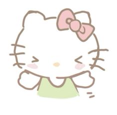 an image of a hello kitty with a bow on it's head and chest