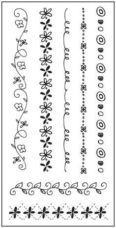 an image of some decorative designs on a sheet of paper with the words and numbers in it