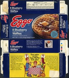 two boxes of egg waffles are stacked on top of each other in front of the same package