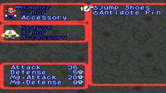 an image of a game screen showing the user's options for each item in the game