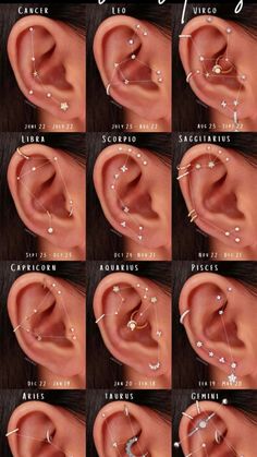 an image of different types of ear piercings