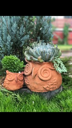 Hand Built Vase, Mixed Media Ceramics, Succulent Pottery, Clay Owls, Pottery Plant Pots, Mud Art, Owl Planter, Clay Owl, Clay Birds