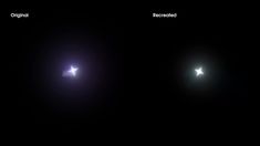 two stars are shown in the dark sky