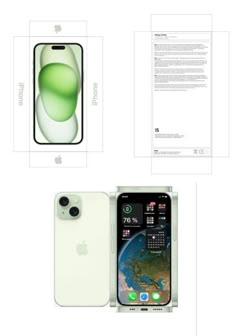 an apple iphone is shown with its packaging and the phone's back side open