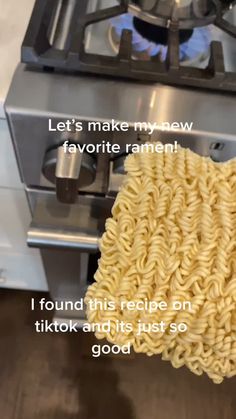 a pile of noodles sitting on top of a stove