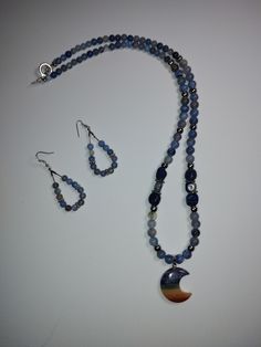 Sodalite necklace with earrings