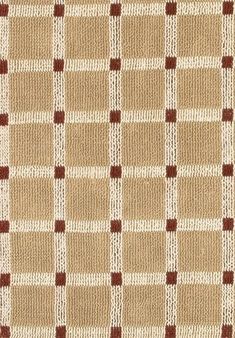 a brown and white checkered rug with red squares on the bottom, in various colors