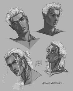 some character sketches for the upcoming movie, frozen waterman and he is wearing his hair in