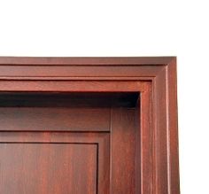 a close up of a wooden door on a white background