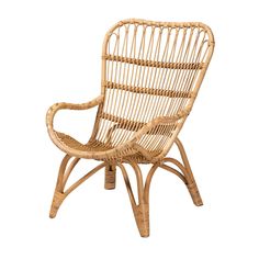 a chair made out of rattan and wicker