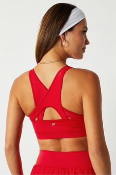 Mesh Breathable Medium Impact Sports Bra Fabletics red female Activewear >> Womens >> Sports Bras >> Sports Bras regular Training/Yoga and Studio 4-Way Stretch/Moisture-Wicking/Removable Bra Cups Female Activewear, Red Sports Bra, Womens Sports, Yoga Training, Bra Cups, Sports Bras, Active Wear For Women, Lady In Red, Moisture Wicking