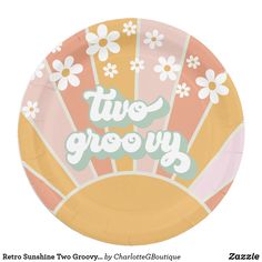 a paper plate with the words two grooy on it