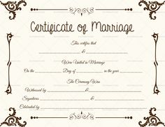 certificate of marriage with ornate border