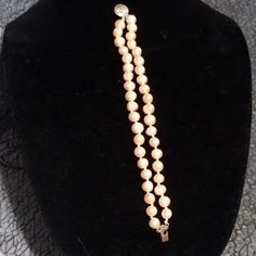 New Genuine Cultured Pearl Bracelet In A Double Layer Design. Lovely Soft Cream Champagne Pink Hue Full Of Luster. Cultured Pearl Bracelet, Champagne Pink, Layer Design, Layers Design, Cultured Pearls, Pearl Bracelet, Double Layer, Pink Ladies, Champagne