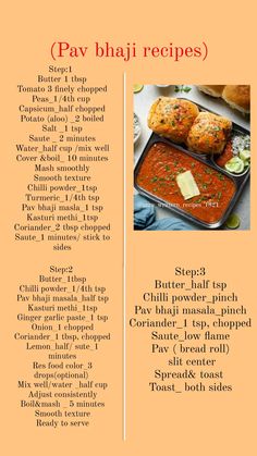 the recipe for bay bhaji is shown here