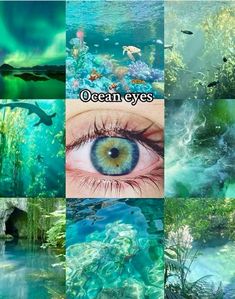 there are many different pictures with the words ocean eyes