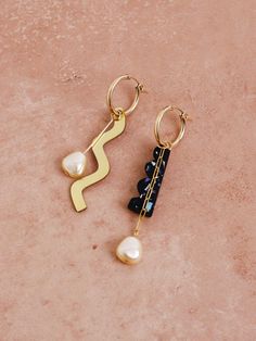 Playful Jewelry, Interchangeable Jewelry, Hoop Charms, Gold Filled Hoops, Wolf Moon, Moon Jewelry, Hand Cast, Handmade Jewellery, Baroque Pearls