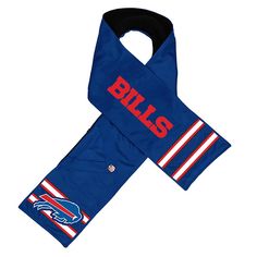 Officially Licensed NFL Hero Jersey Scarf - Buffalo Bills  The incredibly versatile, Jimmy Bean 4-in-1 Scarf from Littlearth is the only scarf a passionate fan needs. It's unique patented design boasts a hat, hand-warmer, a zippered pocket, and a scarf all in one. A retro chenille patch of your favorite team adds a classic look to this soft fleece-lined poly/cotton blend scarf. It's a comfortable fit and a great gift for any male or female fan on your shopping list. Jersey Scarf, Chenille Patch, Your Shopping List, Neckline Designs, Buffalo Bills, Top Gifts, Big Game, Football Fans, Team Spirit