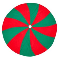 a red and green striped christmas ornament